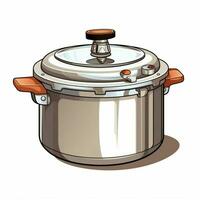 pression cuisinier 2d dessin animé illustraton sur blanc Contexte photo