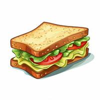 sandwich 2d dessin animé vecteur illustration sur blanc motif photo