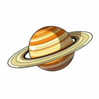 Saturne 2d dessin animé vecteur illustration sur blanc Contexte photo