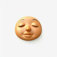 en train de dormir visage emoji sur blanc Contexte haute qualité 4k HD photo