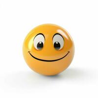 légèrement souriant visage emoji sur blanc Contexte haute qualité photo