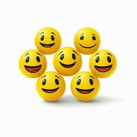 smiley visage emojis 2d dessin animé vecteur illustration sur blanc photo