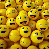 smiley visage emojis 2d dessin animé vecteur illustration sur blanc photo