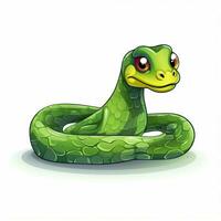 serpent 2d dessin animé vecteur illustration sur blanc Contexte h photo