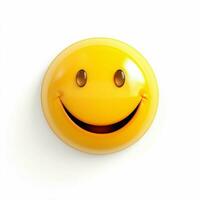 souriant visage avec Halo emoji sur blanc Contexte haute qualité photo