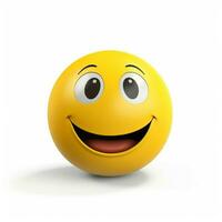 souriant visage avec souriant yeux emoji sur blanc Contexte h photo