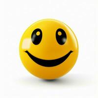 souriant visage emoji sur blanc Contexte haute qualité 4k hdr photo