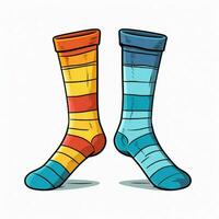 chaussettes 2d dessin animé illustraton sur blanc Contexte haute qualité photo