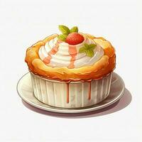 souffle plat 2d dessin animé illustraton sur blanc Contexte salut photo