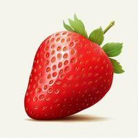 fraise 2d dessin animé illustraton sur blanc Contexte haute photo