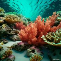 sarcelle contre corail haute qualité photo