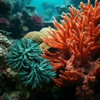 sarcelle contre corail haute qualité photo
