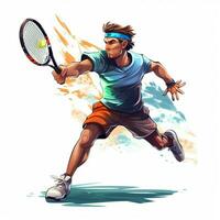 tennis 2d dessin animé vecteur illustration sur blanc Contexte photo