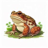 crapaud 2d dessin animé vecteur illustration sur blanc Contexte salut photo