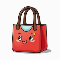 fourre-tout sac 2d dessin animé vecteur illustration sur blanc motif photo