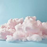 une coton bonbons bleu Contexte avec duveteux des nuages photo