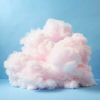 une coton bonbons bleu Contexte avec duveteux des nuages photo