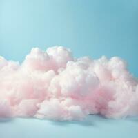 une coton bonbons bleu Contexte avec duveteux des nuages photo