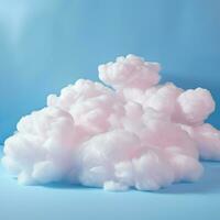 une coton bonbons bleu Contexte avec duveteux des nuages photo