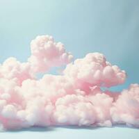 une coton bonbons bleu Contexte avec duveteux des nuages photo
