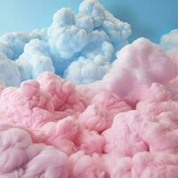 une coton bonbons colourfull Contexte avec duveteux des nuages photo