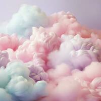 une coton bonbons colourfull Contexte avec duveteux des nuages photo