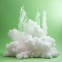 une coton bonbons vert Contexte avec duveteux des nuages photo