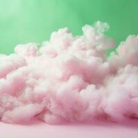 une coton bonbons vert Contexte avec duveteux des nuages photo