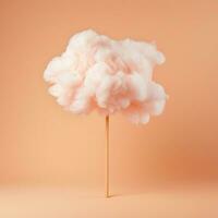 une coton bonbons Orange Contexte avec duveteux des nuages photo