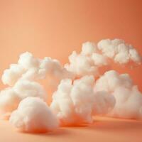 une coton bonbons Orange Contexte avec duveteux des nuages photo