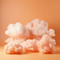 une coton bonbons Orange Contexte avec duveteux des nuages photo