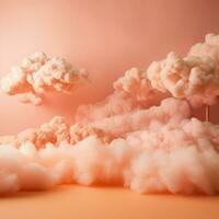 une coton bonbons Orange Contexte avec duveteux des nuages photo