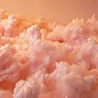 une coton bonbons Orange Contexte avec duveteux des nuages photo