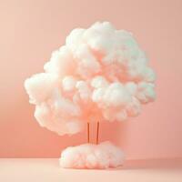 une coton bonbons Orange Contexte avec duveteux des nuages photo