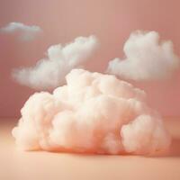 une coton bonbons Orange Contexte avec duveteux des nuages photo