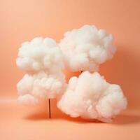 une coton bonbons Orange Contexte avec duveteux des nuages photo