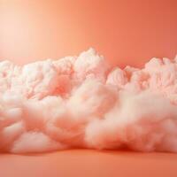 une coton bonbons Orange Contexte avec duveteux des nuages photo