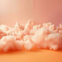 une coton bonbons Orange Contexte avec duveteux des nuages photo