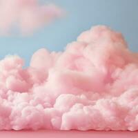 une coton bonbons rose Contexte avec duveteux des nuages photo