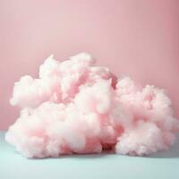 une coton bonbons rose Contexte avec duveteux des nuages photo