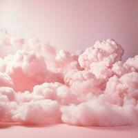 une coton bonbons rose Contexte avec duveteux des nuages photo