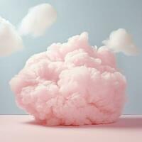 une coton bonbons rose Contexte avec duveteux des nuages photo