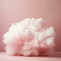 une coton bonbons rose Contexte avec duveteux des nuages photo