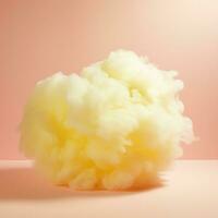 une coton bonbons Jaune Contexte avec duveteux des nuages photo