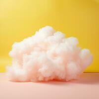 une coton bonbons Jaune Contexte avec duveteux des nuages photo