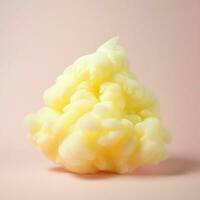 une coton bonbons Jaune Contexte avec duveteux des nuages photo