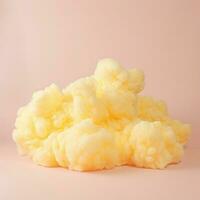 une coton bonbons Jaune Contexte avec duveteux des nuages photo