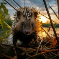 porc-épic sauvage la vie la photographie hdr 4k photo