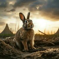 lapin sauvage la vie la photographie hdr 4k photo