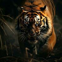 tigre esthétique réaliste cinématique brut épique macro photo